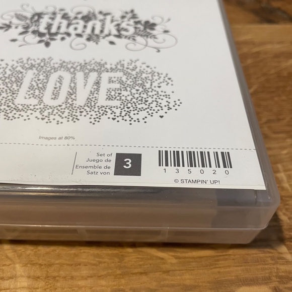 Stampin’ Up! Seasonally Scattered 135020 Set of 3 Stamps – Merry, Thanks, Love - Picture 2 of 9